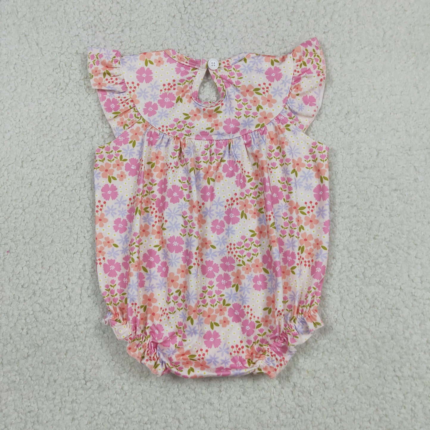 SR4142 i love dad floral smock bubble romper baby clothing