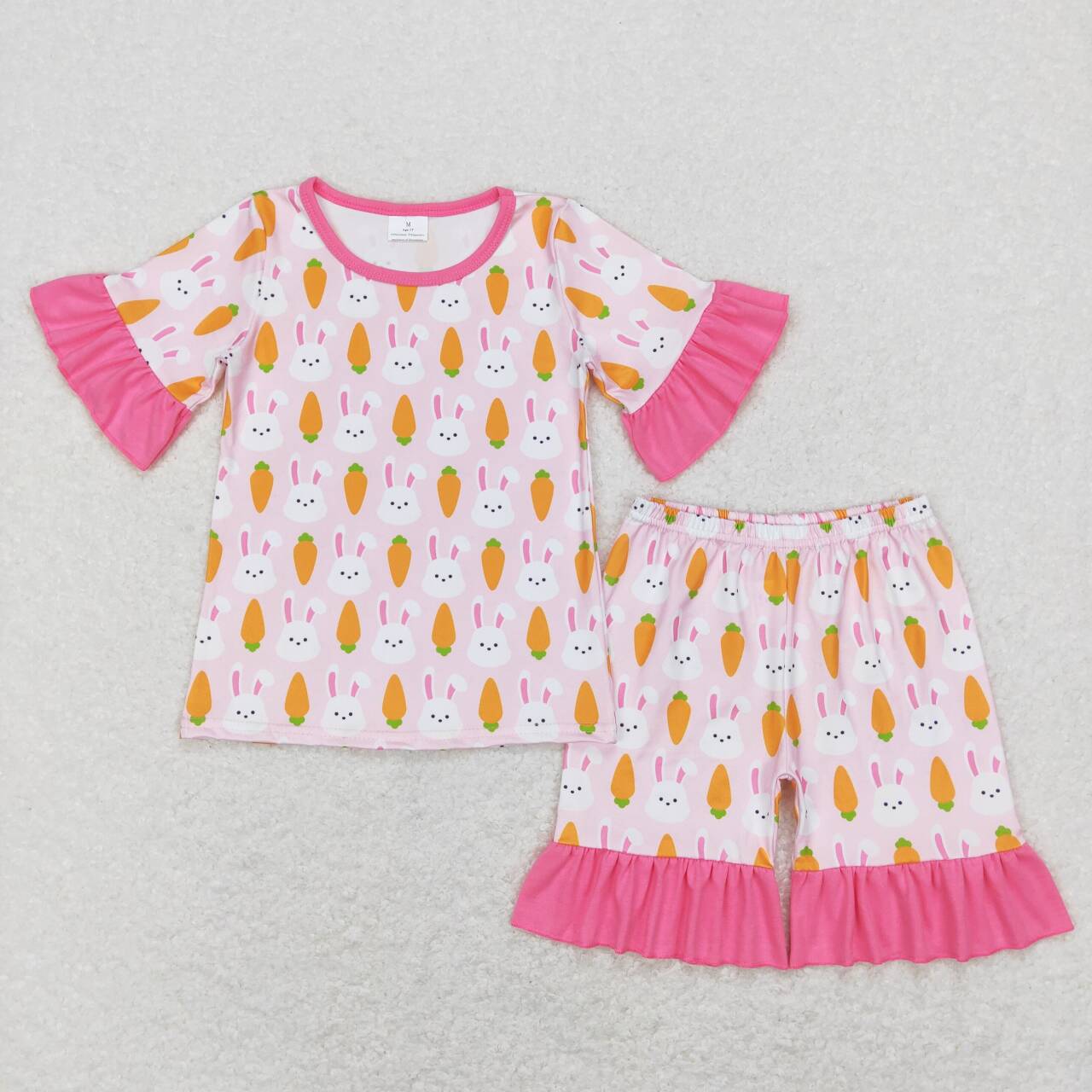 sibling boy easter carrot shorts pajama