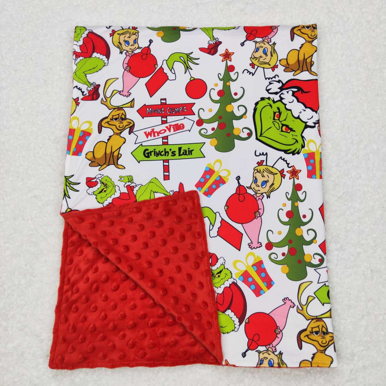BL0085 cartoon red and white baby blanket