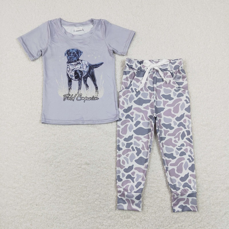 Hound Camouflage Blue Short Sleeve Pants Suit BT0463+P0420