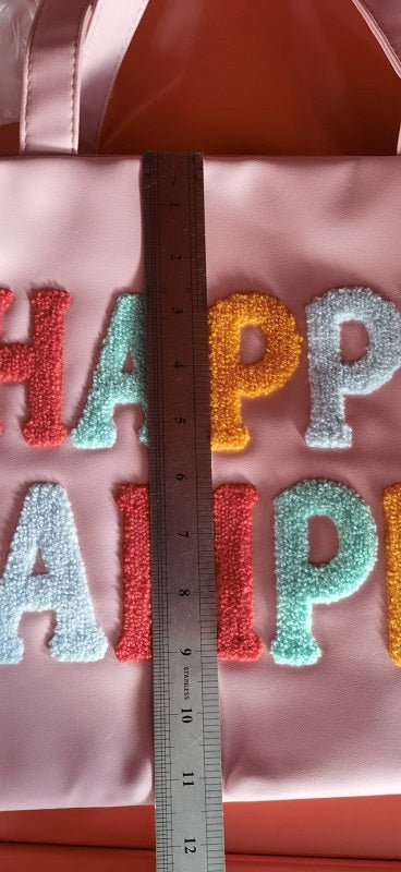 BA0105 happy camper pink and blue handbag