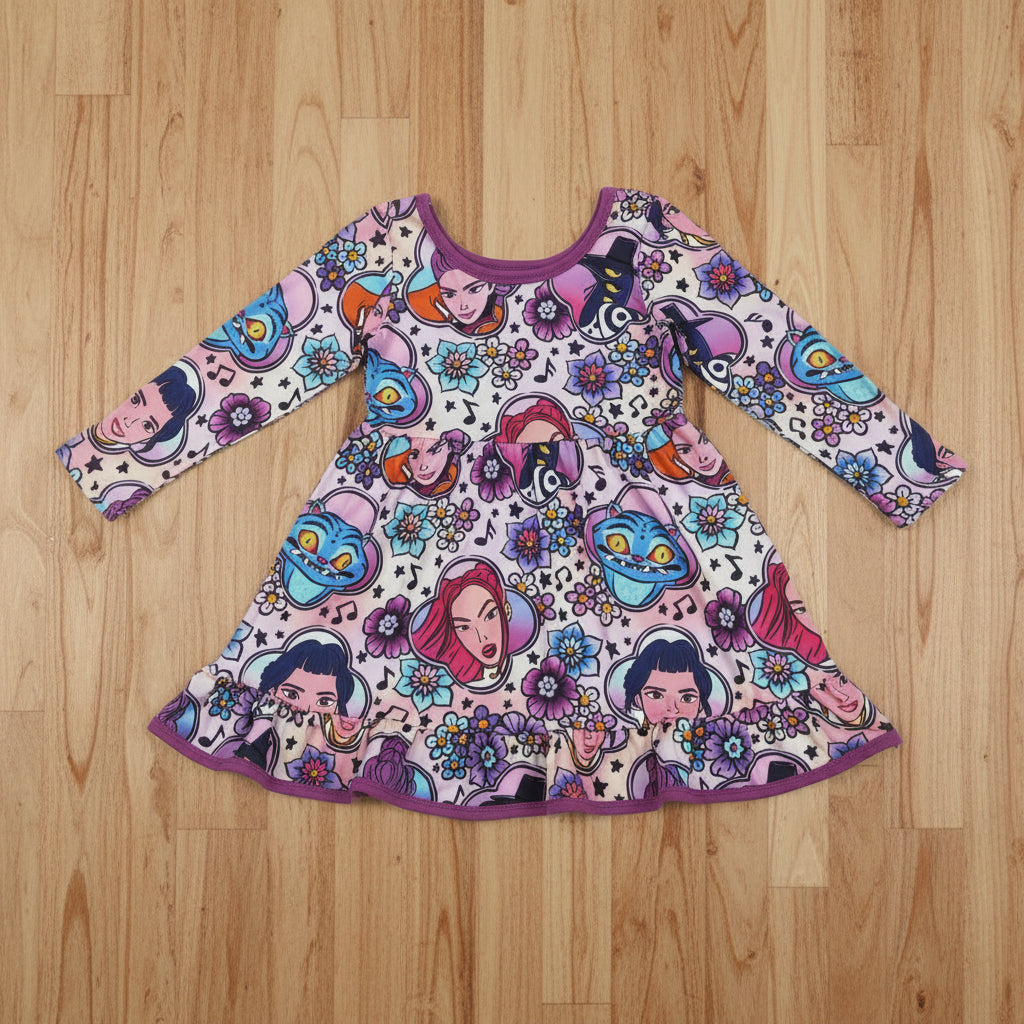 long sleeve kpop dress