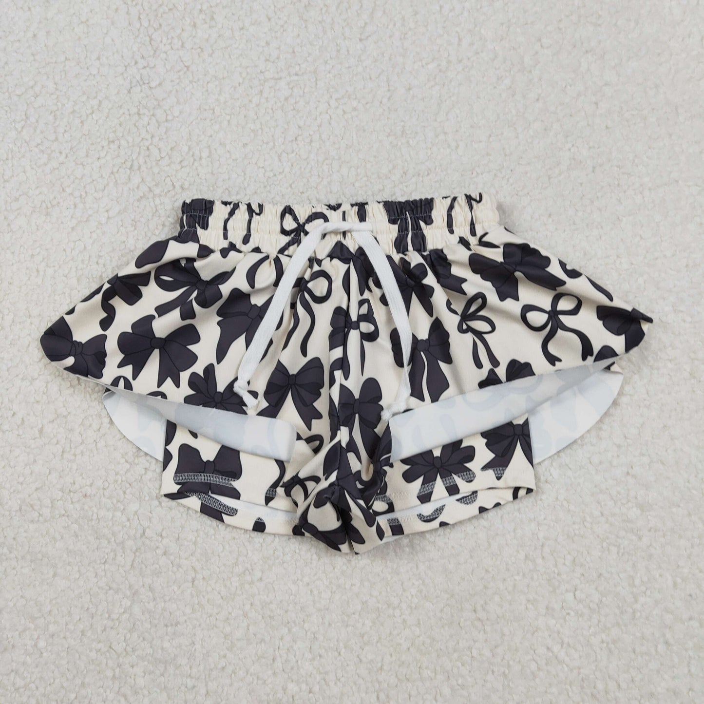 black coquette athletic shorts