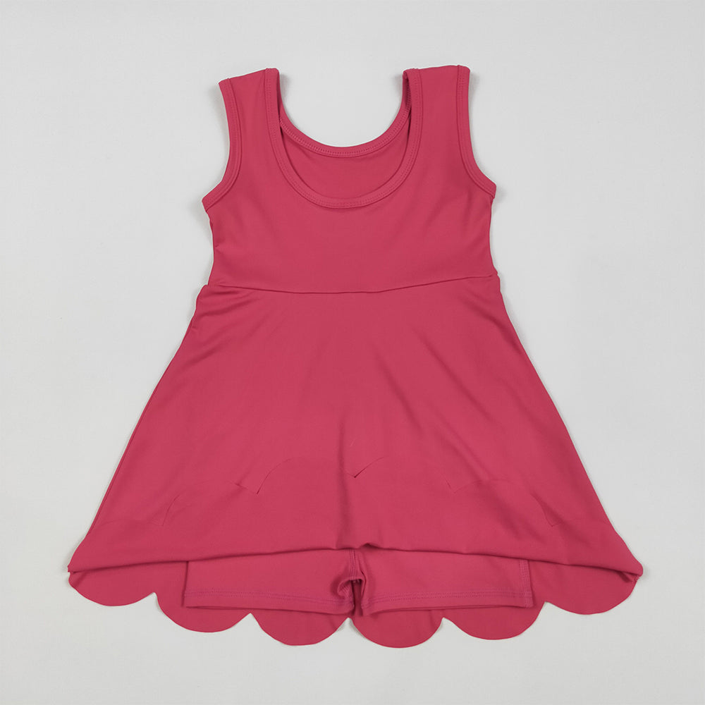 GSD2352 Baby Girls Hot Pink Sleeveless Yoga Active Knee Length Dresses D 5.16