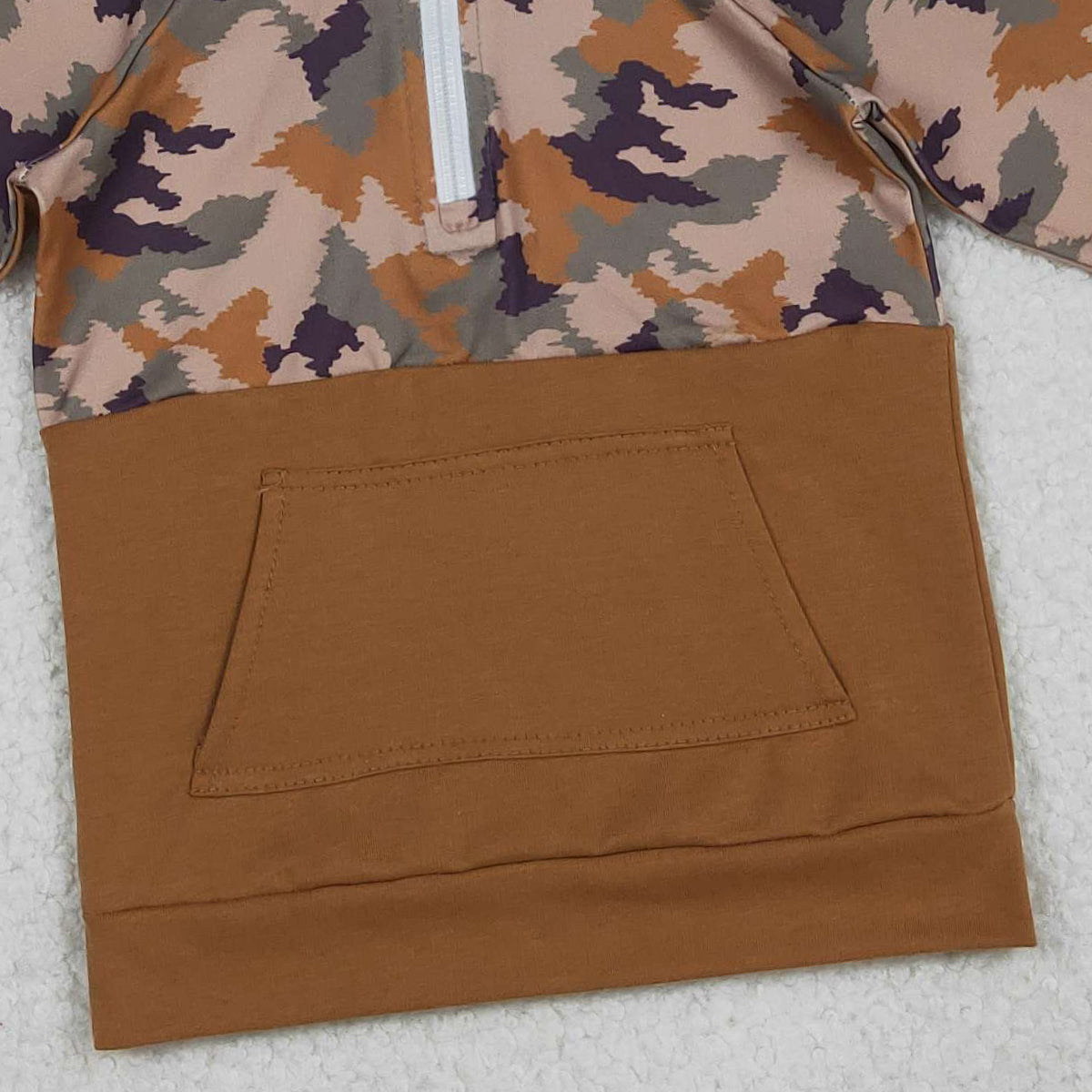 Baby Boys Southern Brown Camo Zippered Hoodie with Pocket Baby Boys Clothing Top