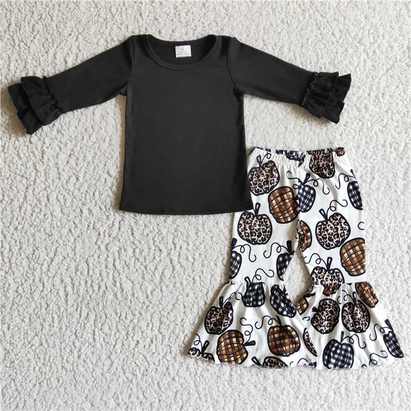 GLP0878 3 Piece Outfit Vest 6 A21-4+Black Top Pumpkin Pants GLP0263 Outfit