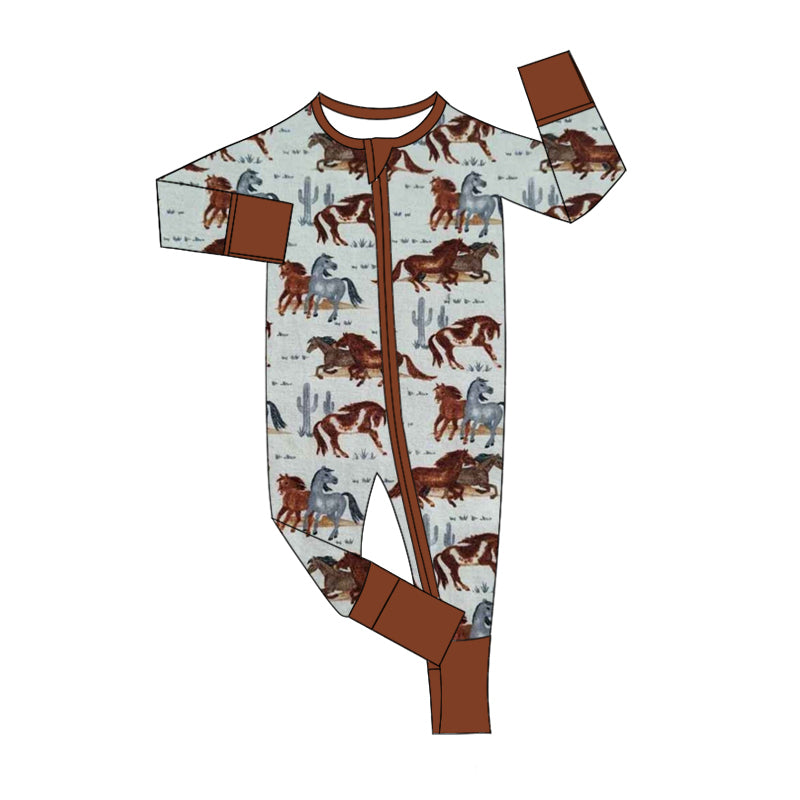 Custom horse baby boys romper MOQ3 2024 8.22