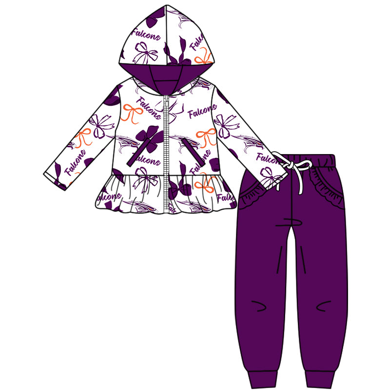 Custom baby girls Falcons set MOQ5 D 822