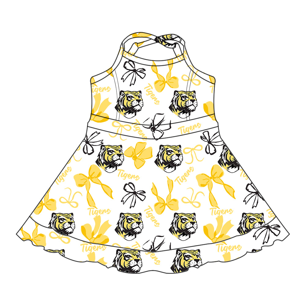 Custom baby girls Tigers team dress MOQ3 D 7.25