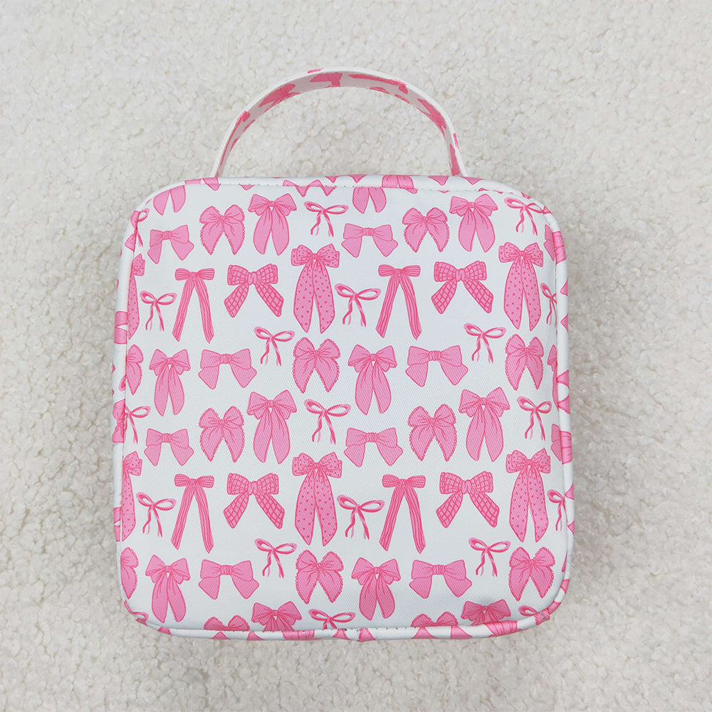 BA0284 Baby Girls Pink Bows Lunch Dinner Picnic Box Bags D 3.24
