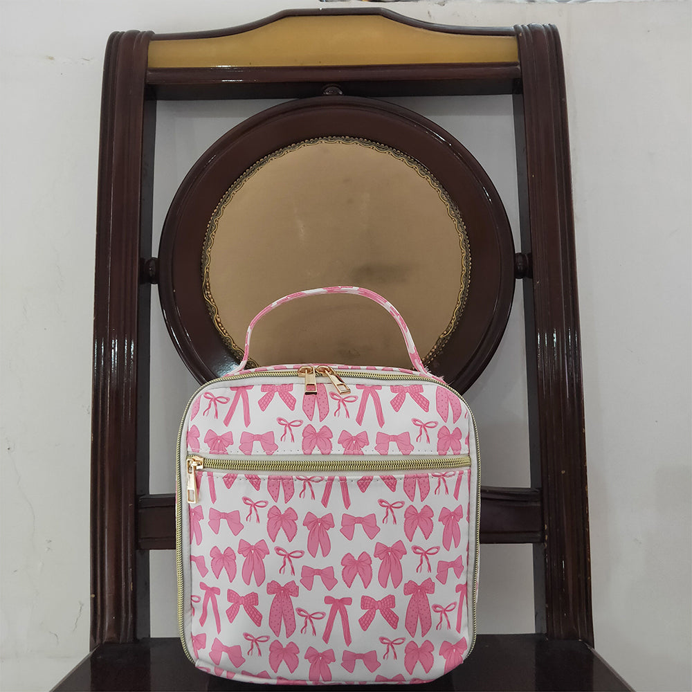 BA0284 Baby Girls Pink Bows Lunch Dinner Picnic Box Bags D 3.24