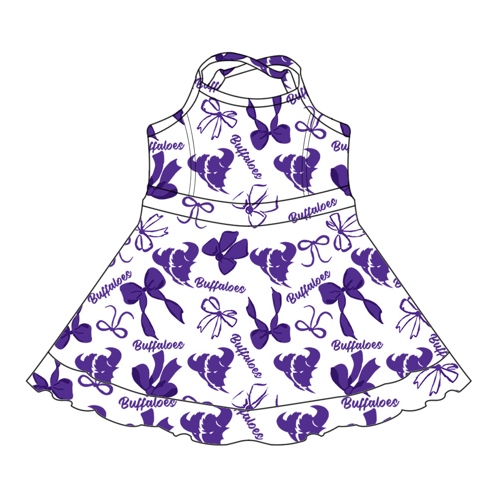 Custom Baby Girls Cross Plains Buffaloes team dress D 8.9