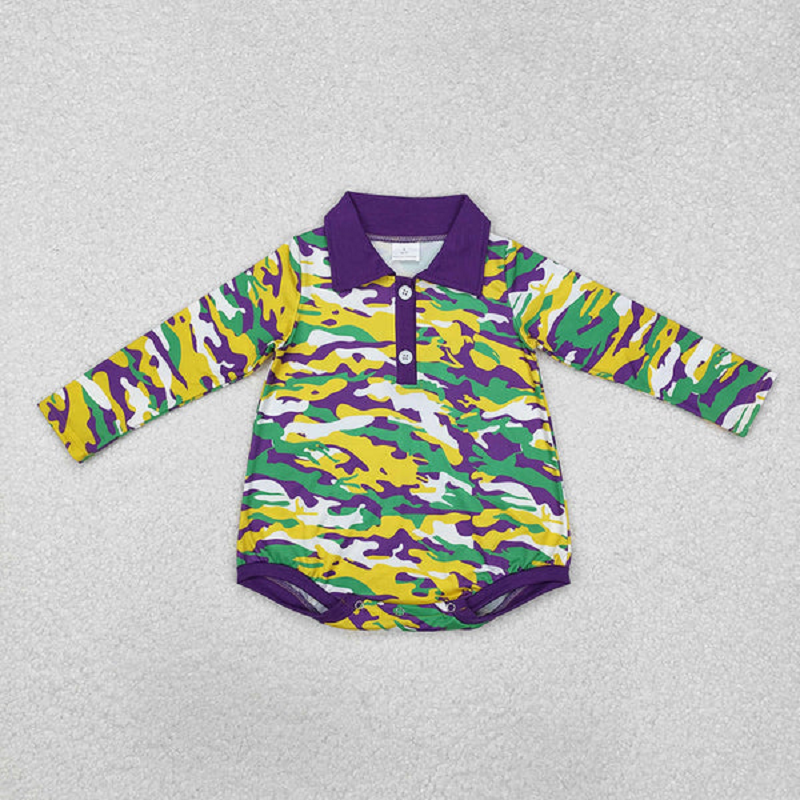 Sibling Brother Baby Boys Mardi Gras Camouflage Rompers Shirts Tops D 828
