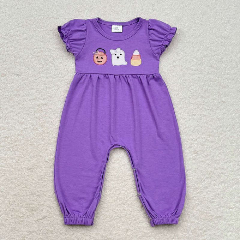 Match Baby Girls Lavender Ghost Halloween Rompers Dresses D 6.16