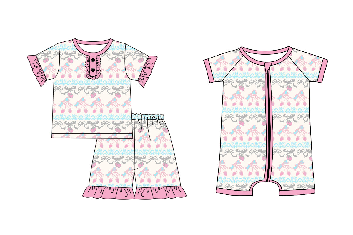 Custom baby girls bow set rompers D 3.25