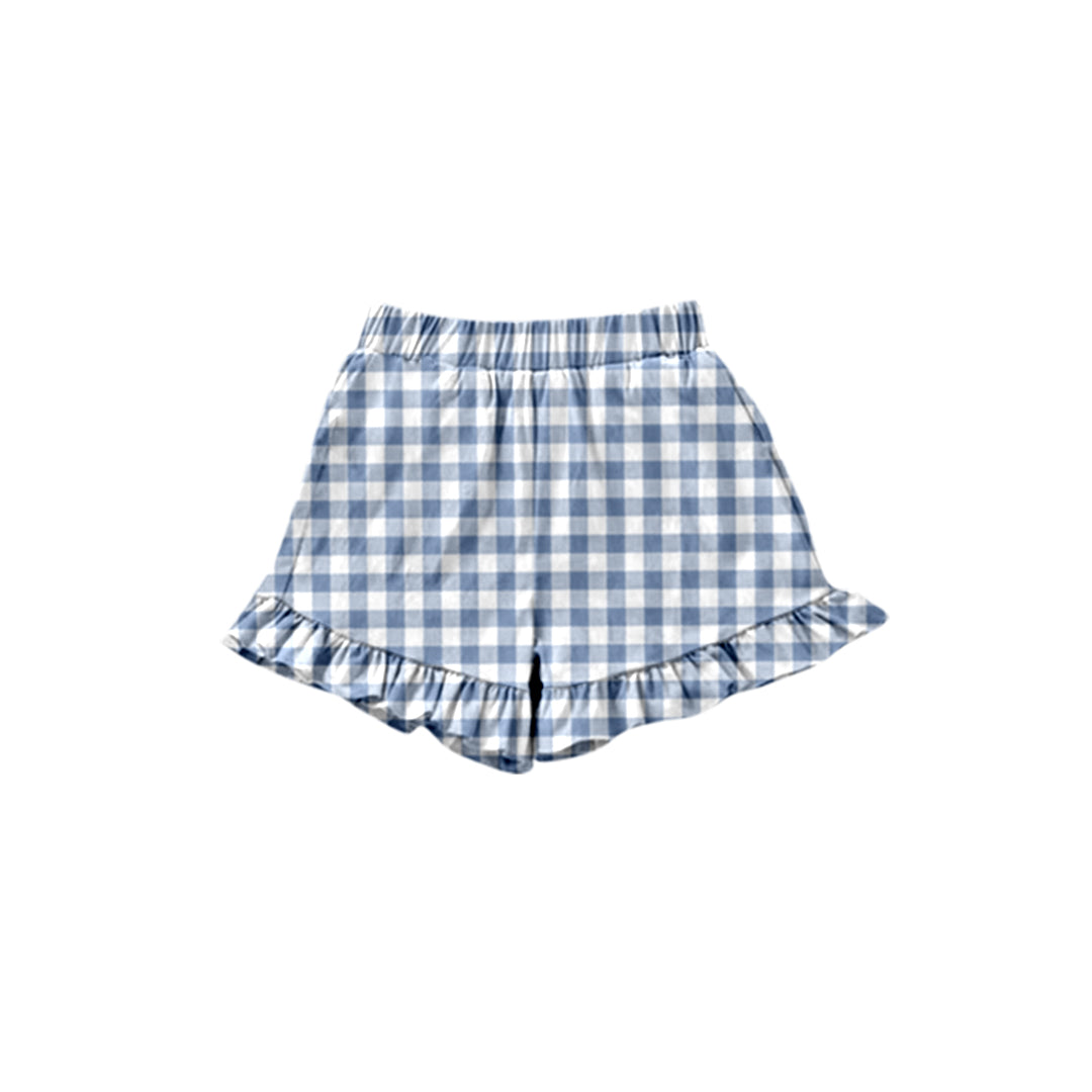 pre-order SS0250 Blue and white plaid lace shorts