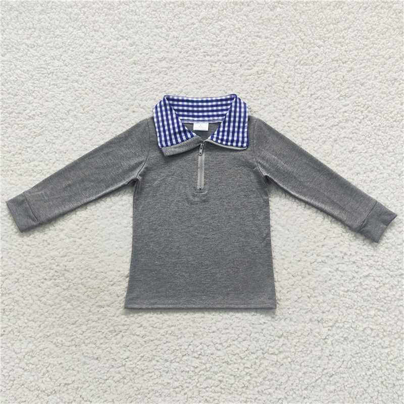 Match Baby Boys Plaid Long Sleeve Sibling Brother Pullover Tee Shirt Tops