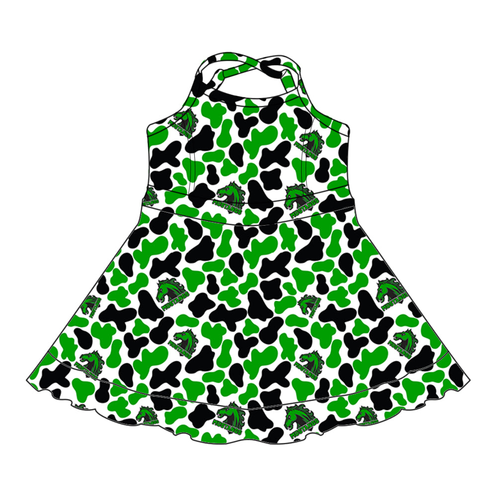 Custom Baby Girls Mustangs team dress D 8.5