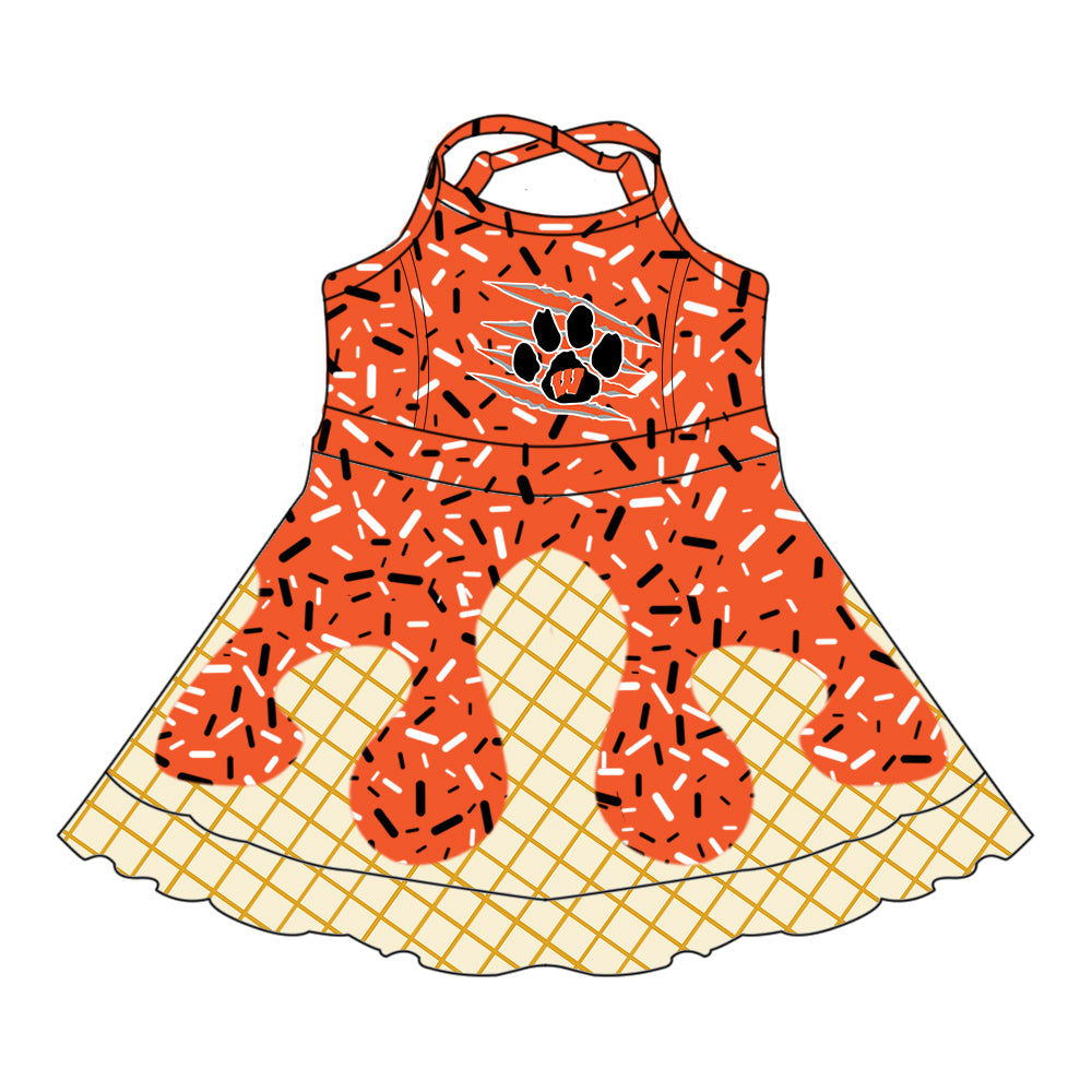 Custom baby girls Eagles team dress MOQ3 D 8.1