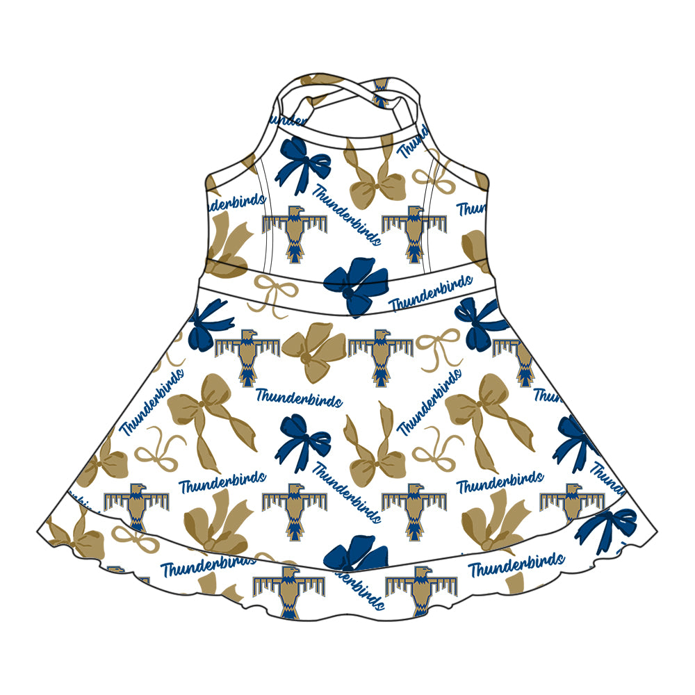 Custom baby girls Thunderbirds team dress MOQ3 D 7.25