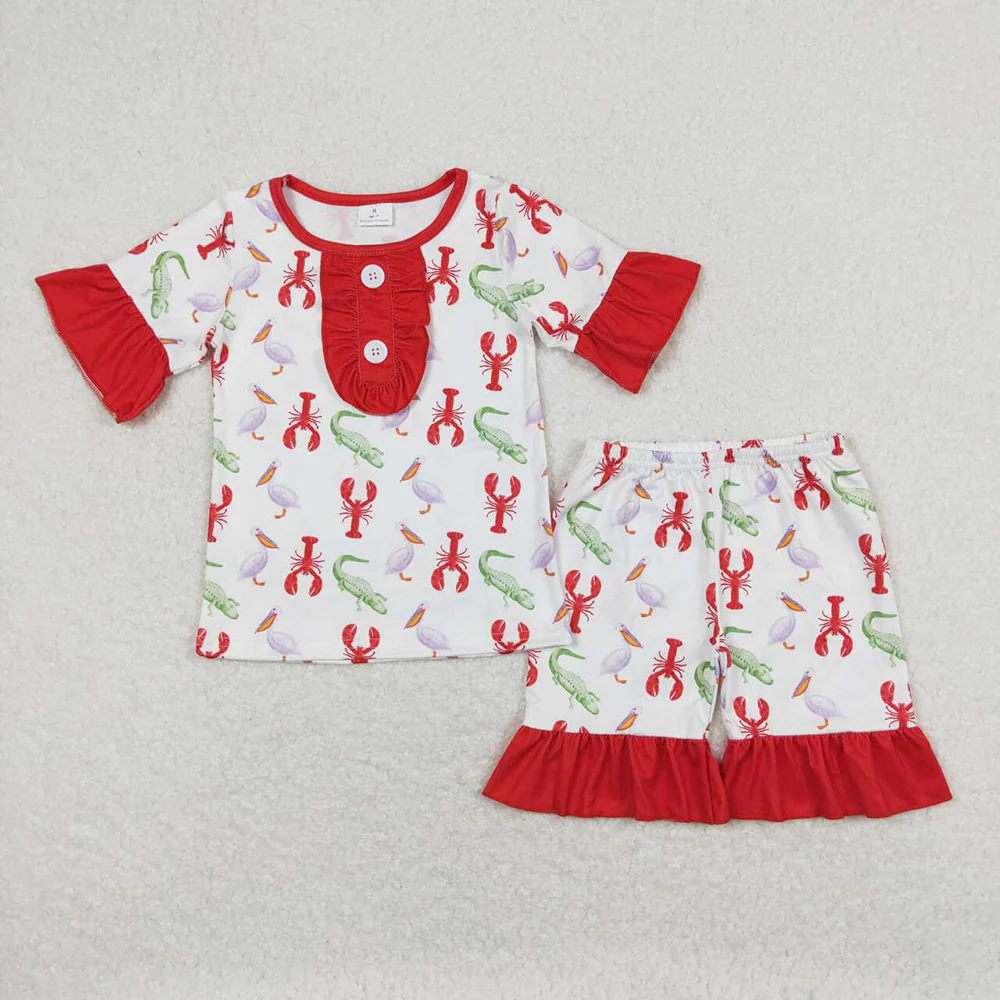 Match Baby Boys Girls Crawfish Gowns Pajamas Clothes Sets
