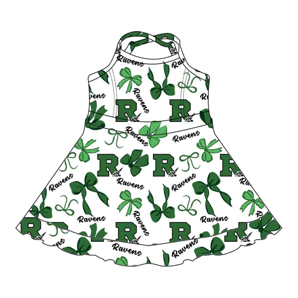 Custom baby girls Ravens team dress MOQ3 D 7.26