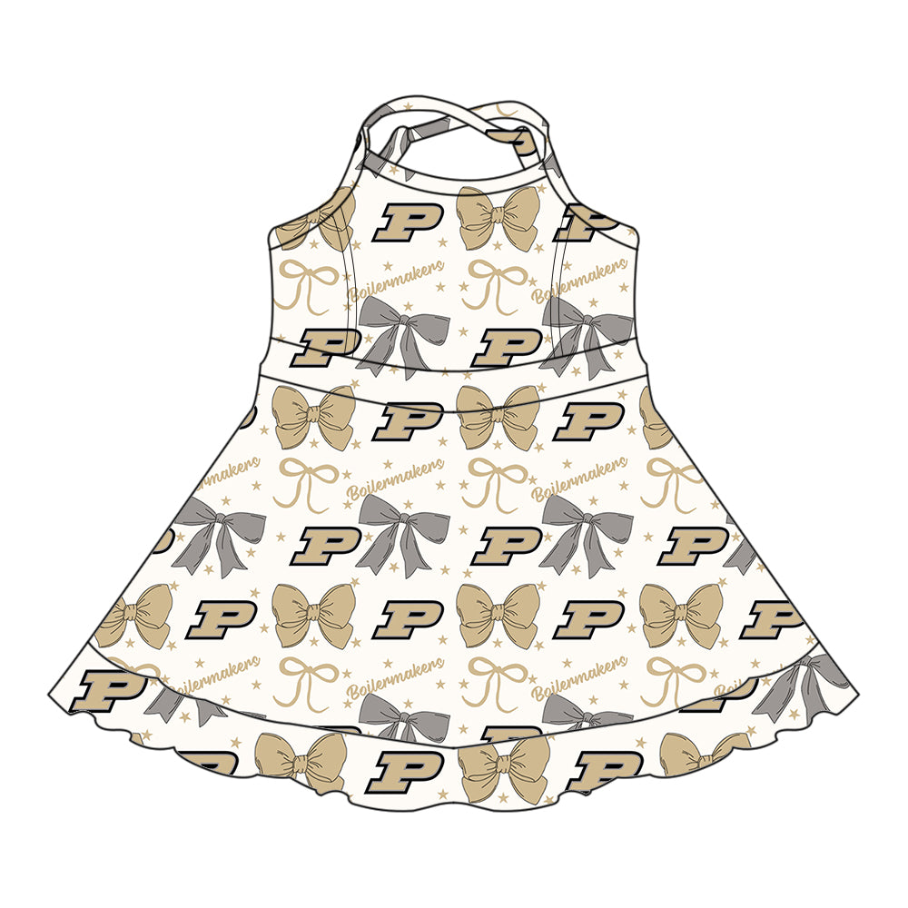 Custom baby girl Purdue Boilermakers team dress D 6.28