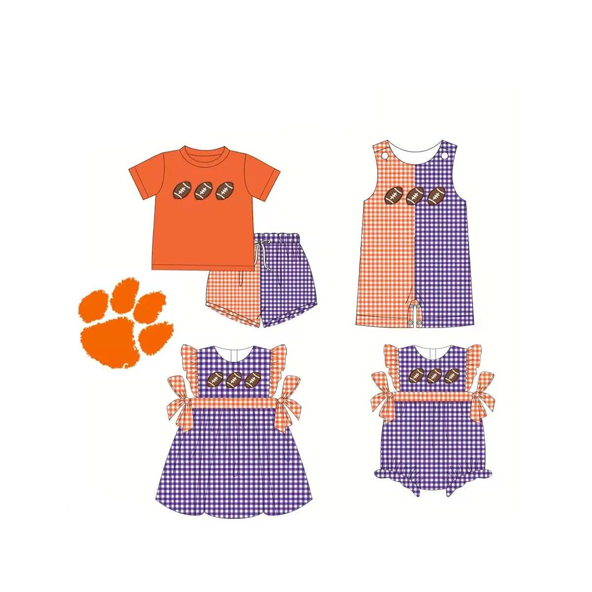 Custom Match ball team baby girls boys clothes MOQ3