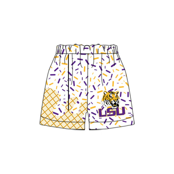 Custom football team LSU boys shorts MOQ 3 D 2.19
