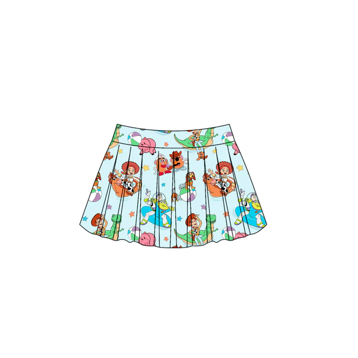 Custom Cartoon Toys Print Girls Summer Bottom Skirts D 4.10