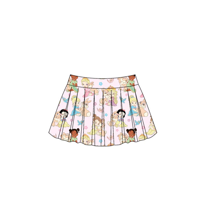 Custom Cartoon Princess Print Girls Summer Bottom Skirts D 4.10