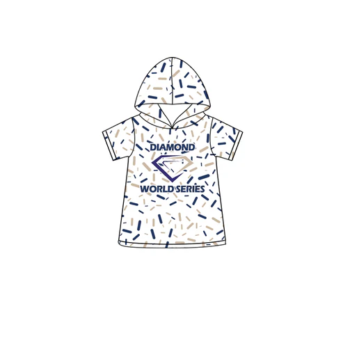 Custom Baby Boys Diamond world series white Hooded Tops D 4.17