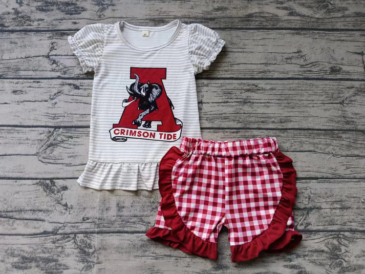 Custom A elephant top shorts girls team clothes D 4.22