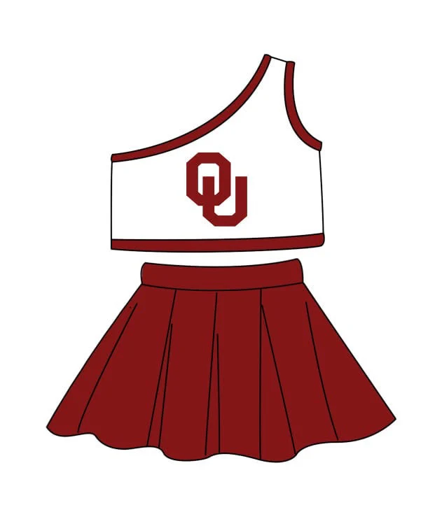 Custom One shoulder top maroon skirt girls team clothes D 4.23