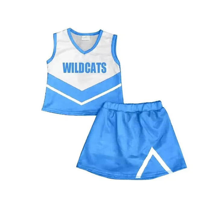 Custom sleeveless wild cats top skirt girls team clothes D 4.23