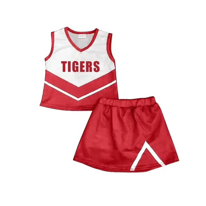 Custom sleeveless tigers top skirt girls team clothes D 4.23