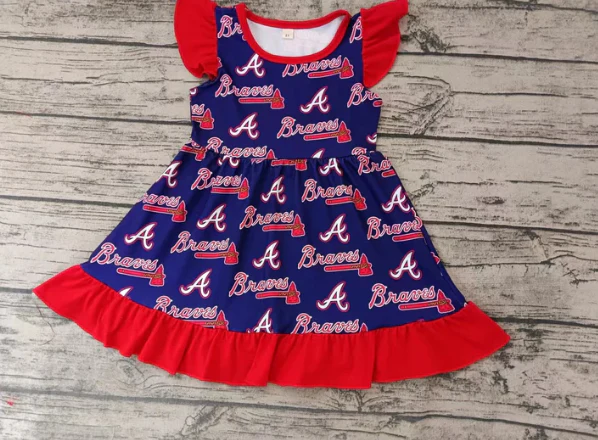 Custom Flutter sleeves A brave kids girls team dresses D 4.24