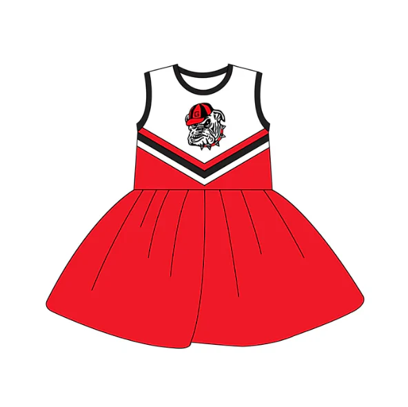 Custom red sleeveless G dog girls team dresses D 4.24