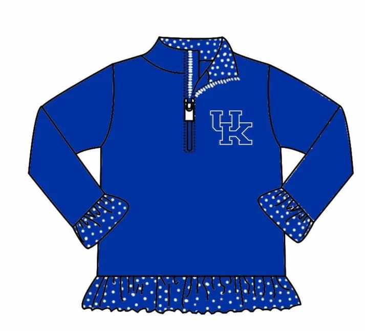 Custom long sleeves blue U K kids girls team shirt D 822
