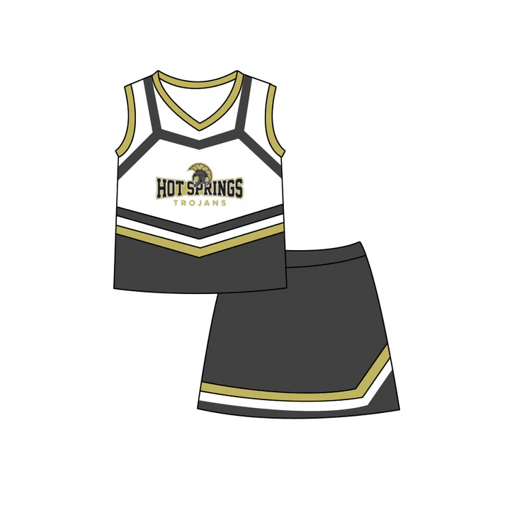 Custom sleeveless top skirt girls team outfits D 4.26