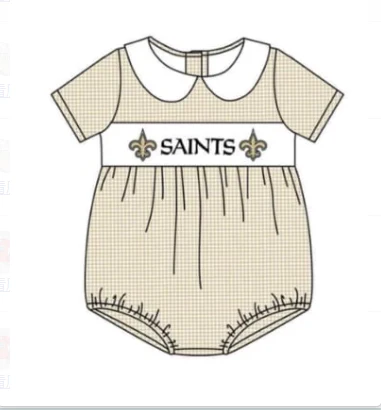 Custom short sleeves plaid tiger baby team romper D 4.26