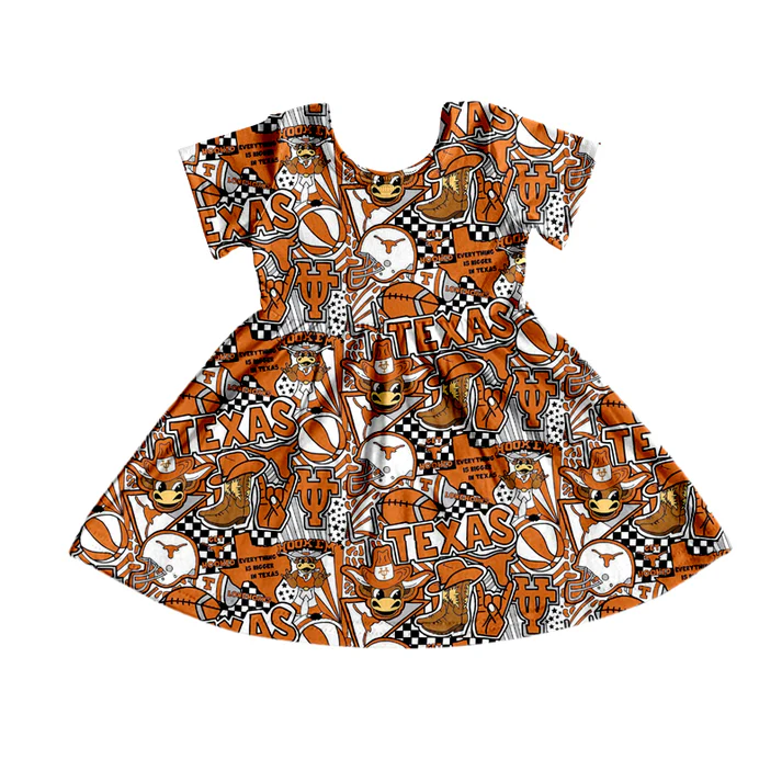 Custom short sleeves cow boots football girls team dress D 4.28