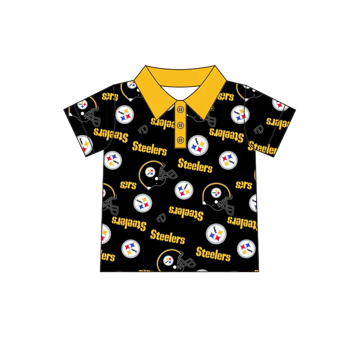 Custom short sleeves yellow kids boys polo team shirt D 4.28
