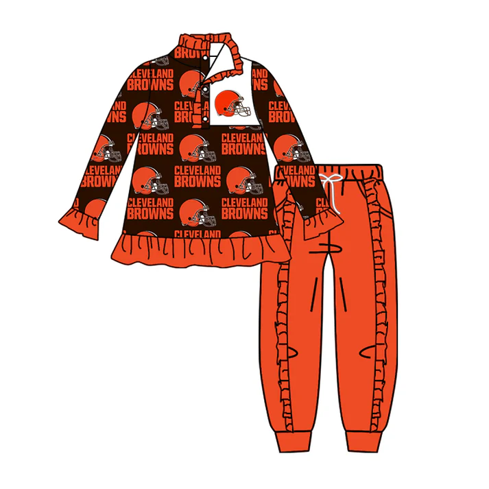 Custom orange black B pullover pants girls team outfits D 4.28