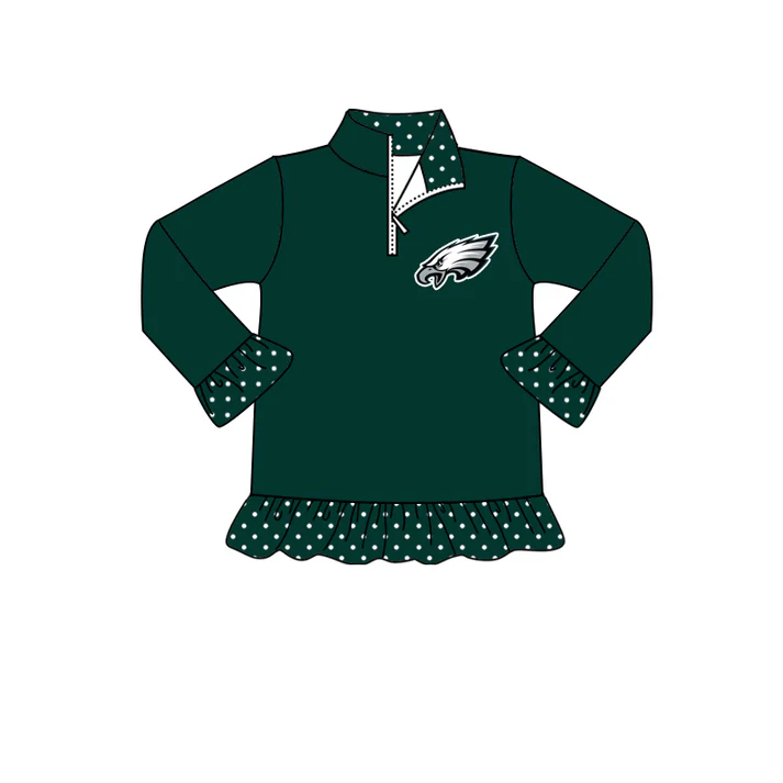 Custom long sleeves eagle kids girls zip pullover D 4.30