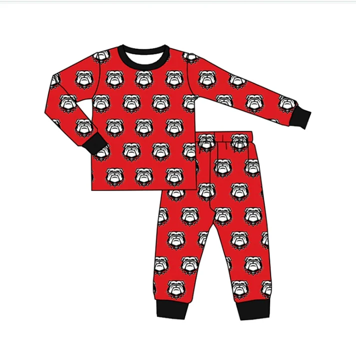 Custom long sleeves red G dog kids team pajamas D 4.29