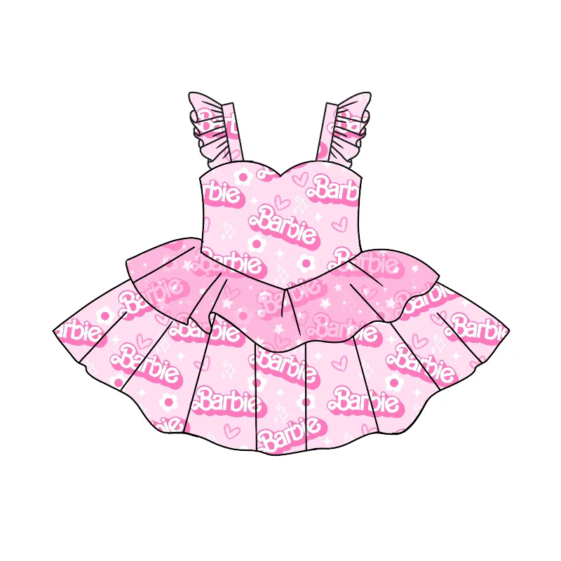 Custom Baby Girls Princess White Ruffle Straps Dresses D 5.10