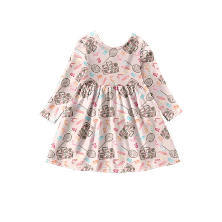 Custom Baby Girls Fishing Pink Dresses D 5.12