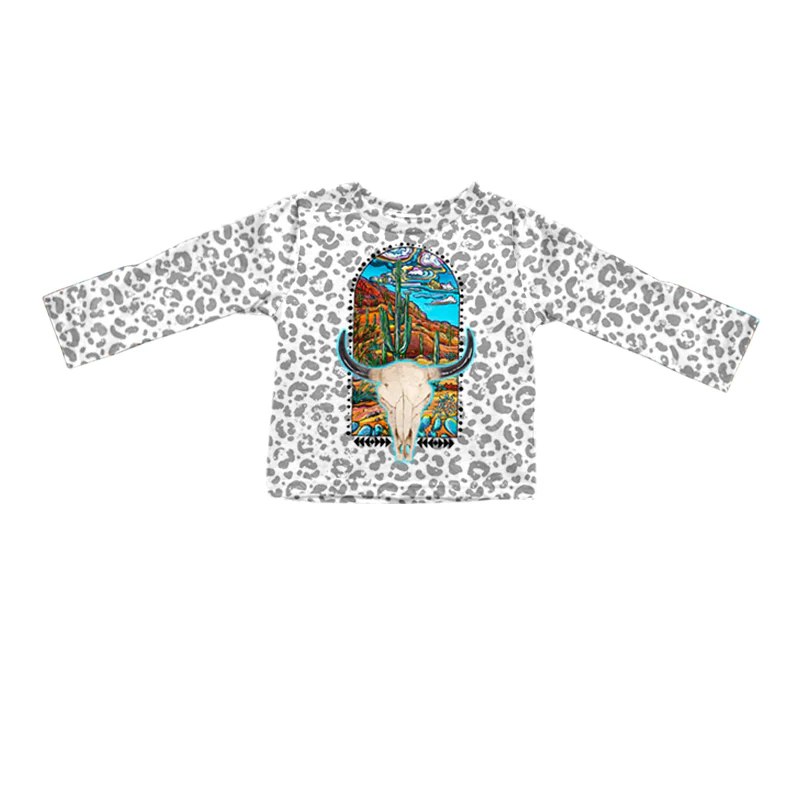 Custom Western Baby Girls Long Sleeve Cow Shirt Tops D 5.13