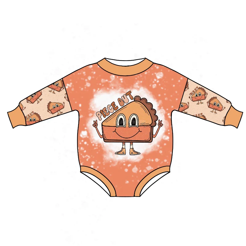 Custom Cake Baby Girls Orange Pie Rompers D 5.13